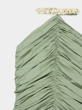 Balmain Olive Green Crepe Mini Dress