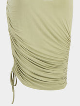 Balmain Pale Green One-Shoulder Mini Dress