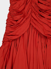 Balmain Red Shell Strap Midi Dress