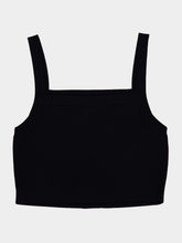 Balmain Black Knit Bralette Top with Buttons