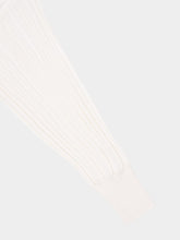 Balmain White Tube-Knit Jumper with Batwing Sleeves