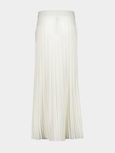 Balmain White Maxi Pleated Flechage Knit Skirt