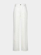 Balmain White High-Waist Straight-Leg Denim Jeans