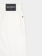 Balmain White High-Waist Straight-Leg Denim Jeans