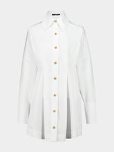 Balmain White Poplin Shirt Dress