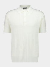 Balmain Natural Monogram Knit Wool Polo Shirt