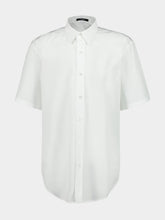 Balmain White Short-Sleeve Cotton Poplin Shirt