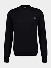 Balmain Black Silk-Cotton Jumper with PB Logo