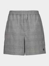 Balmain Black Prince of Wales Satin Relaxed Shorts