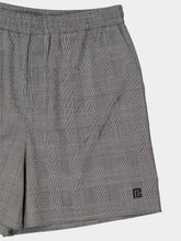 Balmain Black Prince of Wales Satin Relaxed Shorts