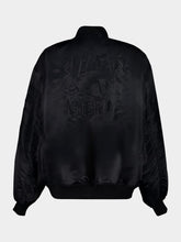 Balmain Black Nylon Bomber with Attitude Embroidery