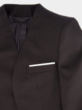 Tom Ford Black Collarless Sharp Wool Silk Panama Jacket
