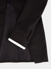 Tom Ford Black Collarless Sharp Wool Silk Panama Jacket