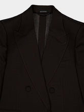 Tom Ford Espresso Brown Double-Breasted Virgin Wool Blazer