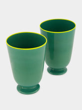 La DoubleJ Green Murano Glasses Set of 2