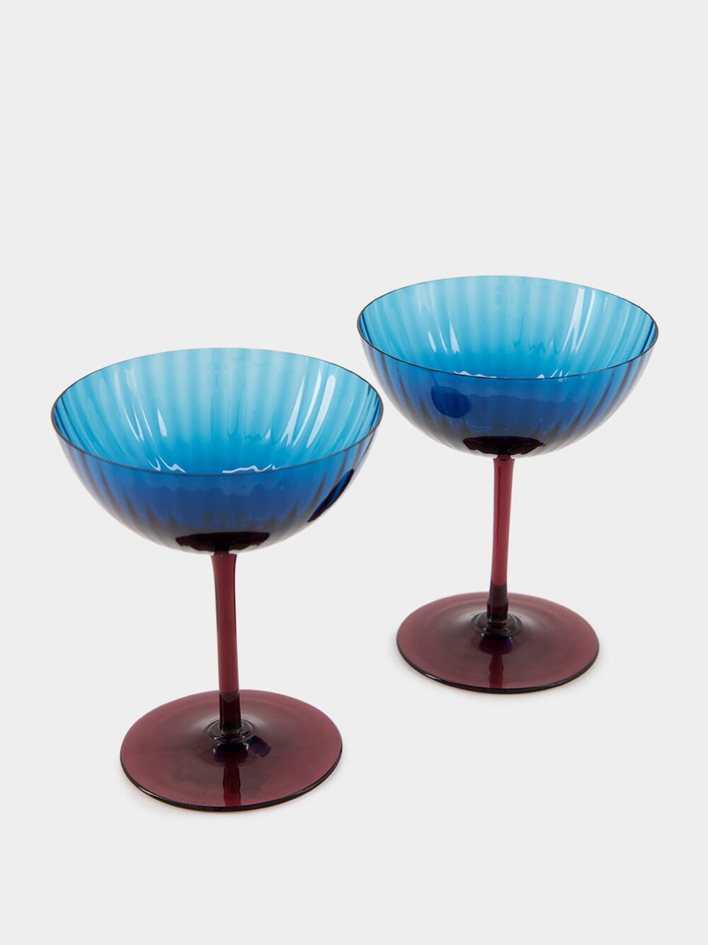 Blu Fumé Champagne Coupe Set of 2