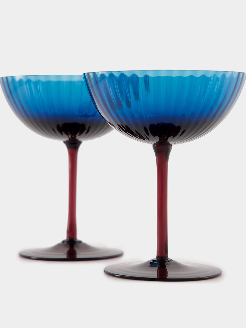 Blu Fumé Champagne Coupe Set of 2