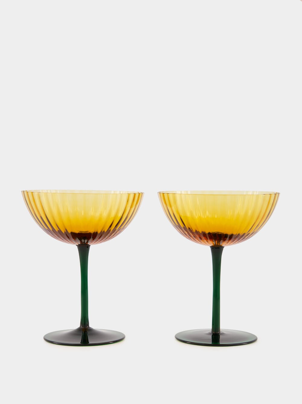 Giallo Glass Champagne Coupe