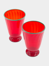La DoubleJ Set of 2 Red Murano Water Glasses