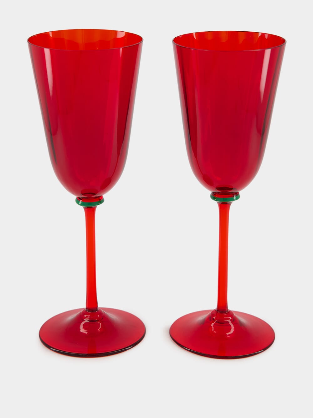 Red Murano Wine Glasses