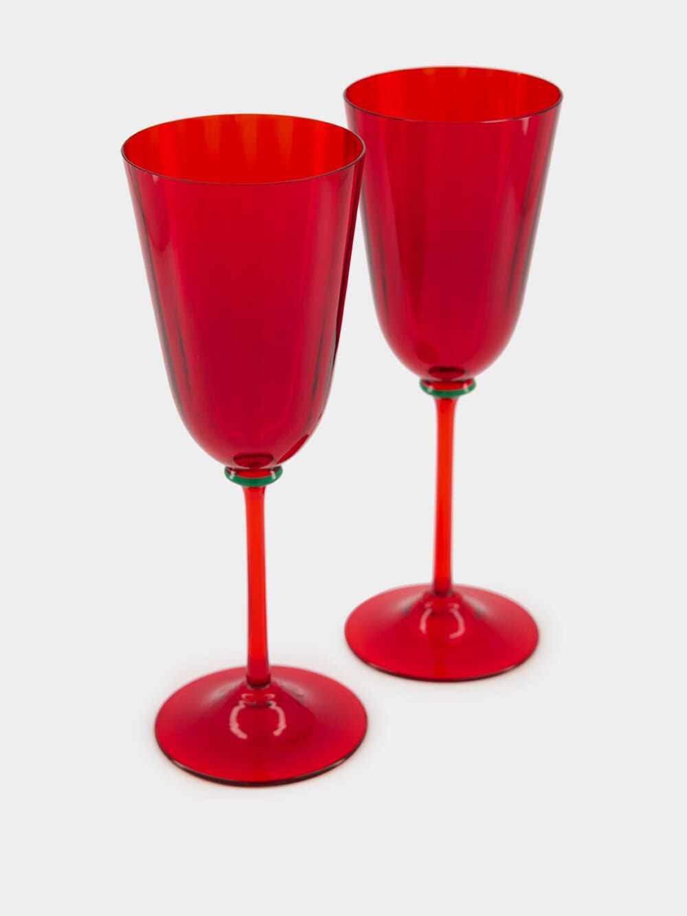 Red Murano Wine Glasses