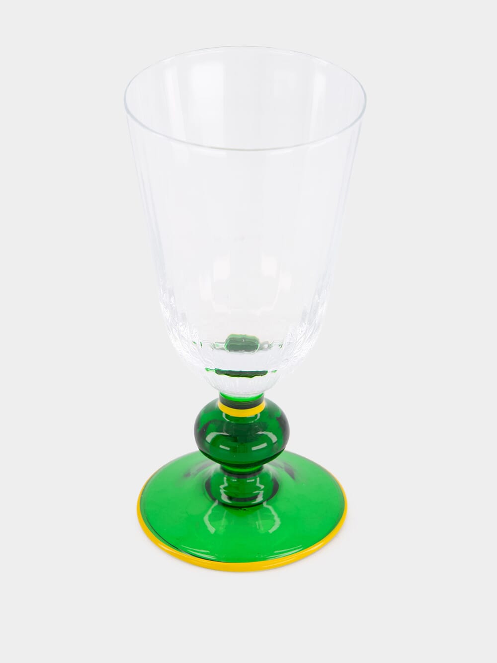 Perfetto Green Murano Wine Glass