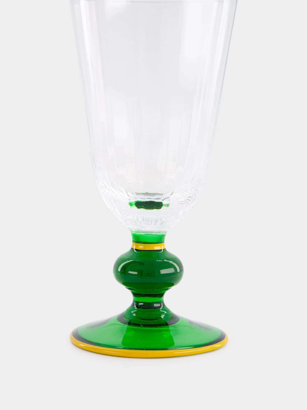 Perfetto Green Murano Wine Glass