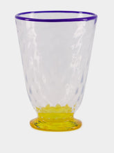 La DoubleJ Set of 2 Quilted Murano Yellow Water Glasses