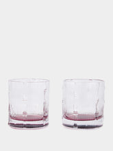 La DoubleJ Solid Pink Bamboo Set of 2 Tumbler Glasses