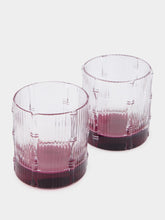La DoubleJ Solid Pink Bamboo Set of 2 Tumbler Glasses