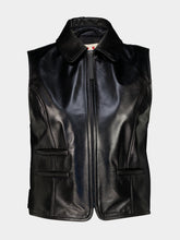 Marni Black Leather Zip-Through Vest