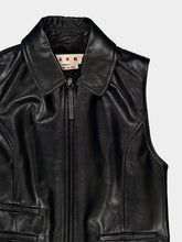Marni Black Leather Zip-Through Vest
