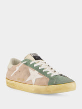 Golden Goose Super-Star Sneakers in Sand and Military Green