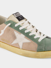 Golden Goose Super-Star Sneakers in Sand and Military Green