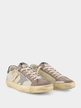 Golden Goose Lilac Grey, Dark Grey and Blue Super-Star Leather Sneakers