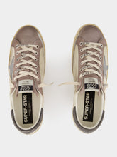 Golden Goose Lilac Grey, Dark Grey and Blue Super-Star Leather Sneakers