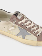 Golden Goose Lilac Grey, Dark Grey and Blue Super-Star Leather Sneakers
