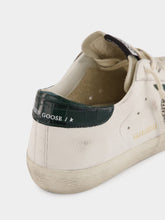 Golden Goose White and Green Superstar Sneakers