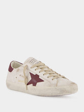 Golden Goose White and Red Superstar Sneakers
