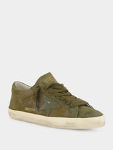 Golden Goose Olive Night Superstar Leather Sneakers with Suede Star