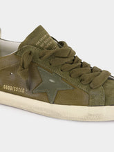 Golden Goose Olive Night Superstar Leather Sneakers with Suede Star