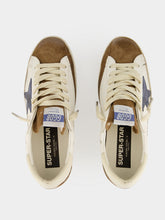 Golden Goose Blue Denim and Brown Super-Star Sneakers