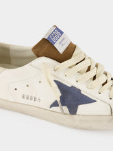 Golden Goose Blue Denim and Brown Super-Star Sneakers