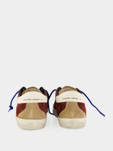 Golden Goose Dark Red and Beige Suede Super-Star Sneakers