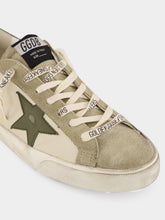 Golden Goose Olive Green and Cream Super-Star Sneakers