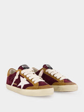 Golden Goose Bordeaux and Brown Superstar Sneakers with Leather Star
