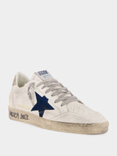 Golden Goose Ballstar Sneakers White and Blue Suede Star