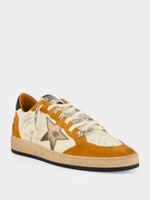 Golden Goose White and Orange Ball Star Sneakers
