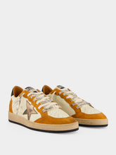 Golden Goose White and Orange Ball Star Sneakers