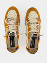 Golden Goose White and Orange Ball Star Sneakers